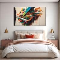 The Castle Decor Music Art Wall Painting Wooden Framed Digital Painting 27x48 Inch (Style 1)