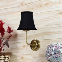 Devansh Gold Wall Mounted Lamp With Black Cotton Shade