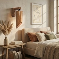 Cedar Brown Solid Wood Wall Lights