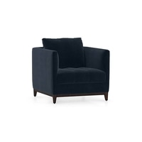 Florence Luxe 1 Seater Fabric Sofa in Sea Port Blue Velvet Colour