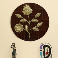 W-Asahi Abstract Metal Wall Decor in Gold Set of 1