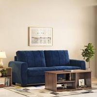 Luna 3 Seater Fabric Sofa (Marine Blue)