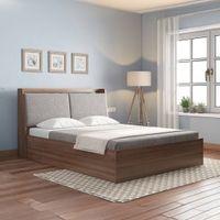 Tyra King Size Bed Box Storage In Classic Walnut Finish