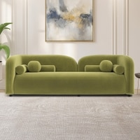 Homro Velvet 3 Seater Sofa in Mint Green Colour