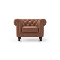Winchester 1 Seater Luxury Italian Leather Sofa In Cognac
