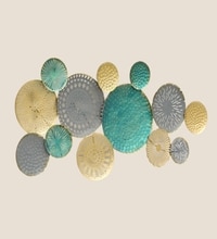 W-Hiren Abstract Metal Wall Decor in Multicolor Set of 1