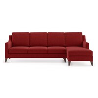 Abbey Sectional Sofa (Colour : Salsa Red, Cushion : Soft, Seater : Right Aligned 3 Seater + Right Aligned Chaise)