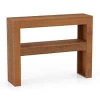 Epsilon Solid Wood Console Table In Amber Walnut Finish