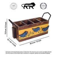 Love Birds Musturd Cutlery Holder (12x4x5.5)