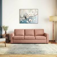 Apollo Compact High Back 3 Seater  Fabric Sofa In Mocha Mousse Velvet Colour