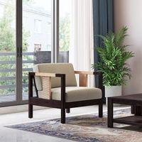 Cairo 1 Seater Wooden Sofa (Macadamia Brown)