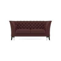 Weston 2 Seater Half Leather Sofa In Bordeaux Italian Leather