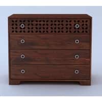 Ridge Solid Wood  Bookshelf in Teak Finish