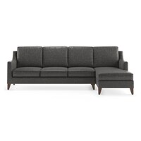 Abbey Sectional Sofa (Colour : Steel, Cushion : Soft, Seater : Right Aligned 3 Seater + Right Aligned Chaise)