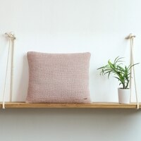 Moss Marld Pale Pink  And Beige Melange Cushion Cover 16X16 Inches