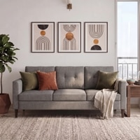 Winston 3 Seater Fabric Sofa in Gunmetal Grey Colour