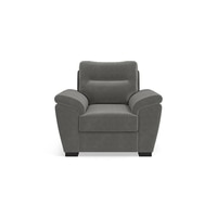 Adelaide Luxe 1 Seater Fabric Sofa in Ash Grey Velvet Colour