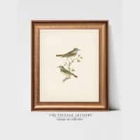Artistry Brown Greenbirds Frame Canvas Wall Prints Canvas Wall Prints Set of 1 Multicolor Matte