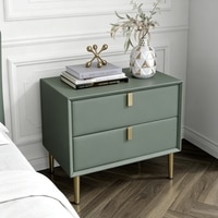 Greenhollow Wood Side Table in Green Colour
