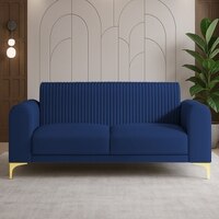 Veniza Velvet 2 Seater Sofa In Navy Blue Colour