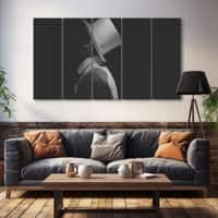 The Castle Decor Abstract Art Wall Painting Wooden Framed Digital Painting 27x48 Inch (Style 29)