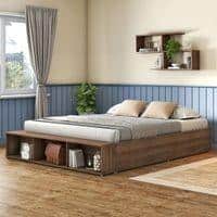 Toshi Platform Box & Drawer Storage Bed In Classic Walnut