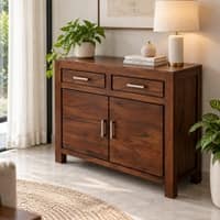 Elder Sheesham Wood Contemporary Console Table in Provisional Teak Finish