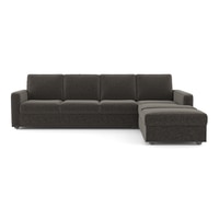 Apollo Sofa (Colour : Smoke, Cushion : Hard, Back Type : Regular, Seating Capacity : Right Aligned 3 Seater + Right Aligned Chaise + Ottoman)