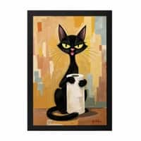 The Castle Decor Funny Black Cat Toilet Paper Wall Art 8x12 Inch