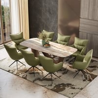 Paloma 8 Seater Jupiter Spanish Ceramic Dining Table With Set of 4  Beck Dining Chairs