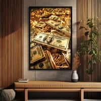 The Castle Decor Luxury Money Wall Art Framed Painting 20x30 Inch