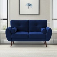 Faro Velvet 2 Seater Sofa in Navy Blue Colour