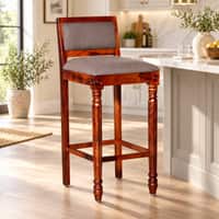 Shaurya Sheesham Wood Bar Chair in Honey Oak Finish