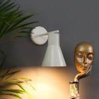 Art Deco White Metal Wall Light