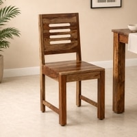 Elian Solid Wood Dining Chair in Warm Walnut Finish - Set of 2