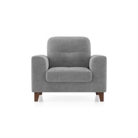Verona Essential 1 Seater Fabric Sofa In Granite Weave Colour