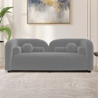 Homro Velvet 2 Seater Sofa in Grey Colour