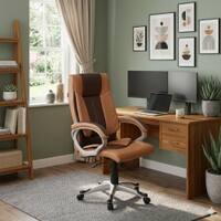 Adiko High Back Executive Chair In Brown Tan