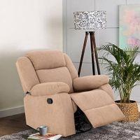 Avalon Fabric One Seater Manual Recliner in Brown Colour