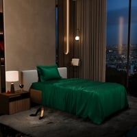 Stoa Paris Single Bedsheet with 1 Pillow Cover sheet with Emerald Green
