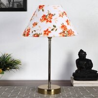 Multicolor cotton with Metal Gold Table Lamp