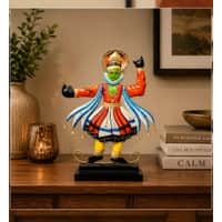 Desert Art Handpainted Metal Kerala Kathakali Dancer Figurine