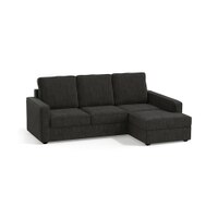 Apollo Compact Sofa (Colour : Graphite Grey, Cushion : Hard, Back Type : High Back, Seating Capacity : Right Aligned 2 Seater + Right Aligned Chaise + Ottoman)