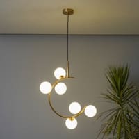 Gloster Contemporary White Glass Premium Ball Chandelier