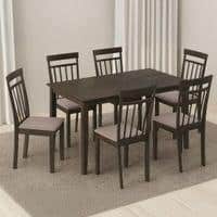 Ava 6 Seater Dining Table Set in Umber Walnut Finish