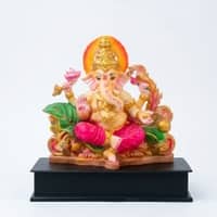 Devotional Kamal Vaibhav Ganesha Statue in Multicolor Colour