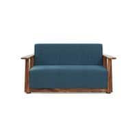 Serra Wooden Sofa - Teak Finish (Colonial Blue)