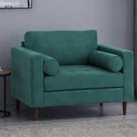Bruch Boucle Fabric Arm Chair in Green Colour