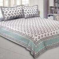 Ryan Multicolor Abstract 150 TC Cotton Double Size Bedsheet with 2 Pillow Covers