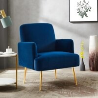 Esme Solid Wood Accent Chair in Blue Colour